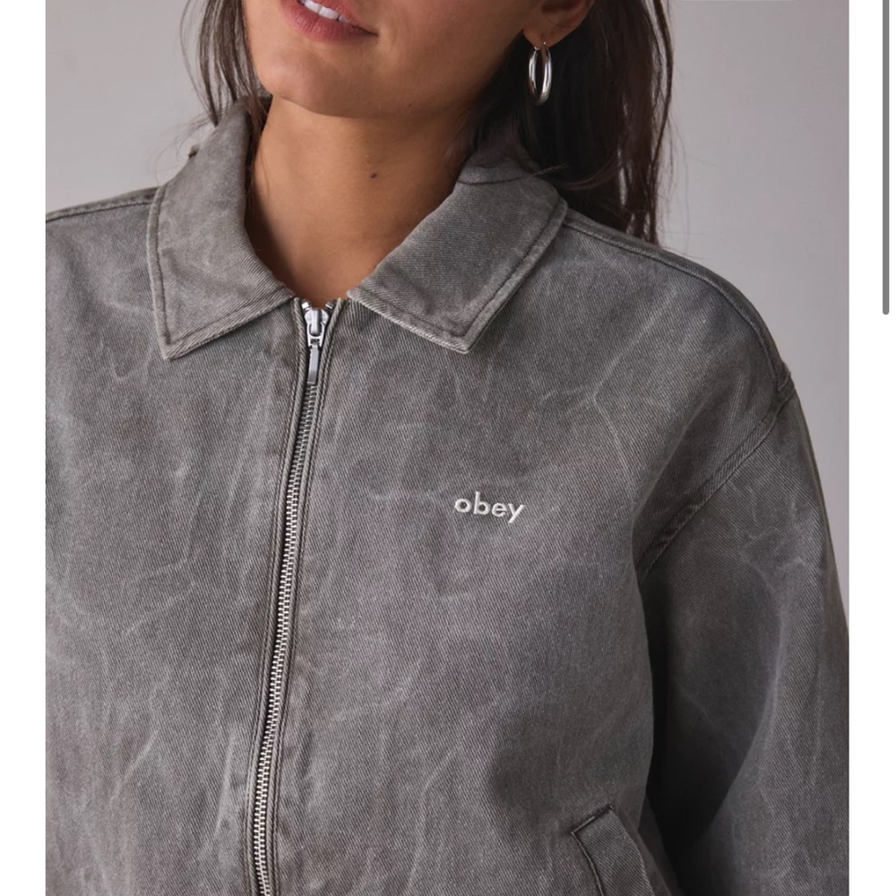 OBEY Donovan Tulip Wrinkle Wash Zip-Front Chore Jacket
